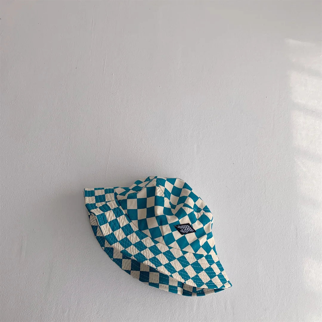 Fashionable Checkerboard Pattern Kids Bucket Hat