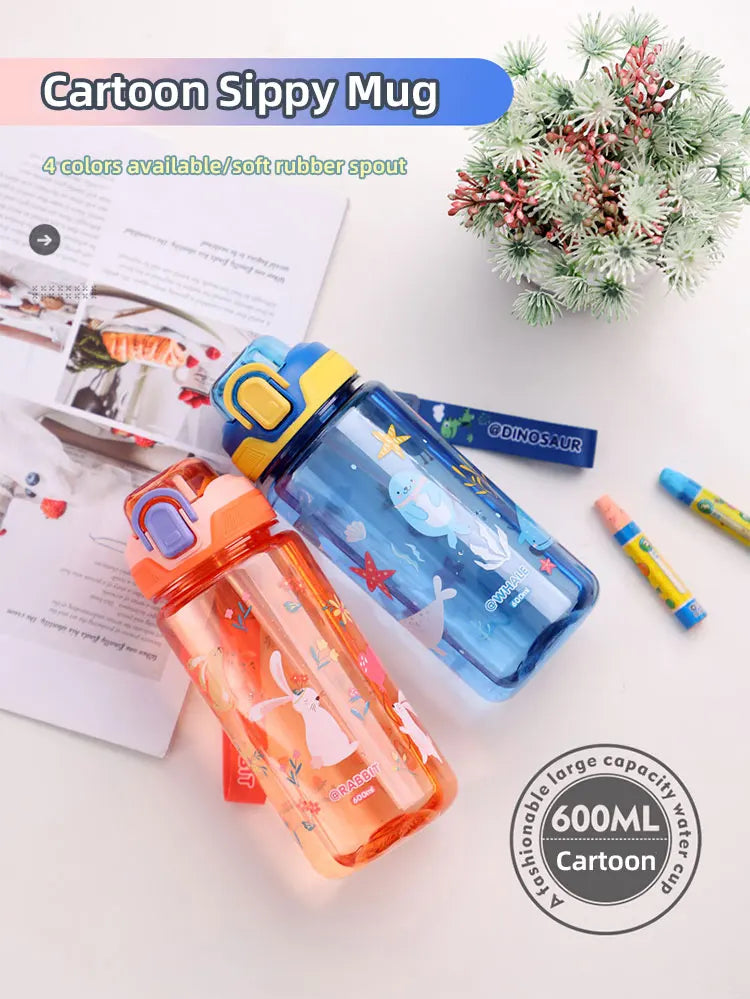 600ml Dinosaur Water Bottle For Kids