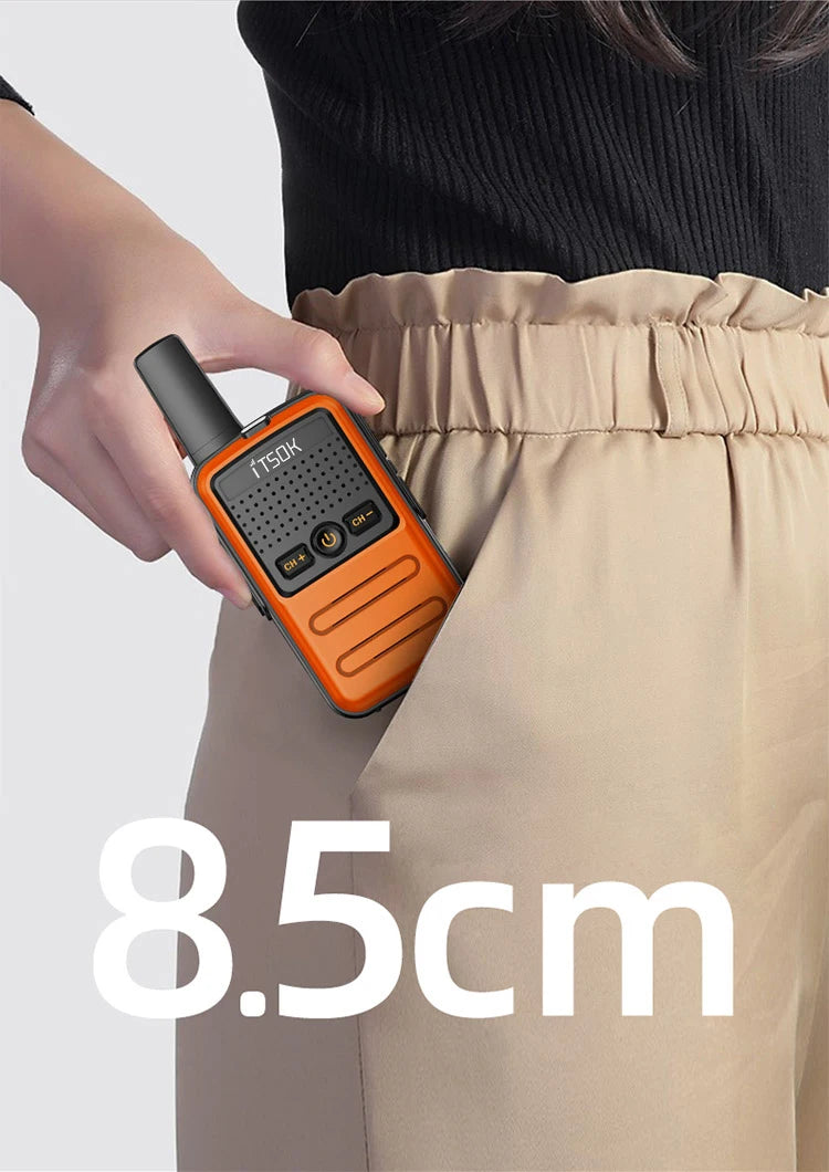 2pcs Mini 1~5 Km Two Way Transceiver Colorful Walkie Talkie Radio