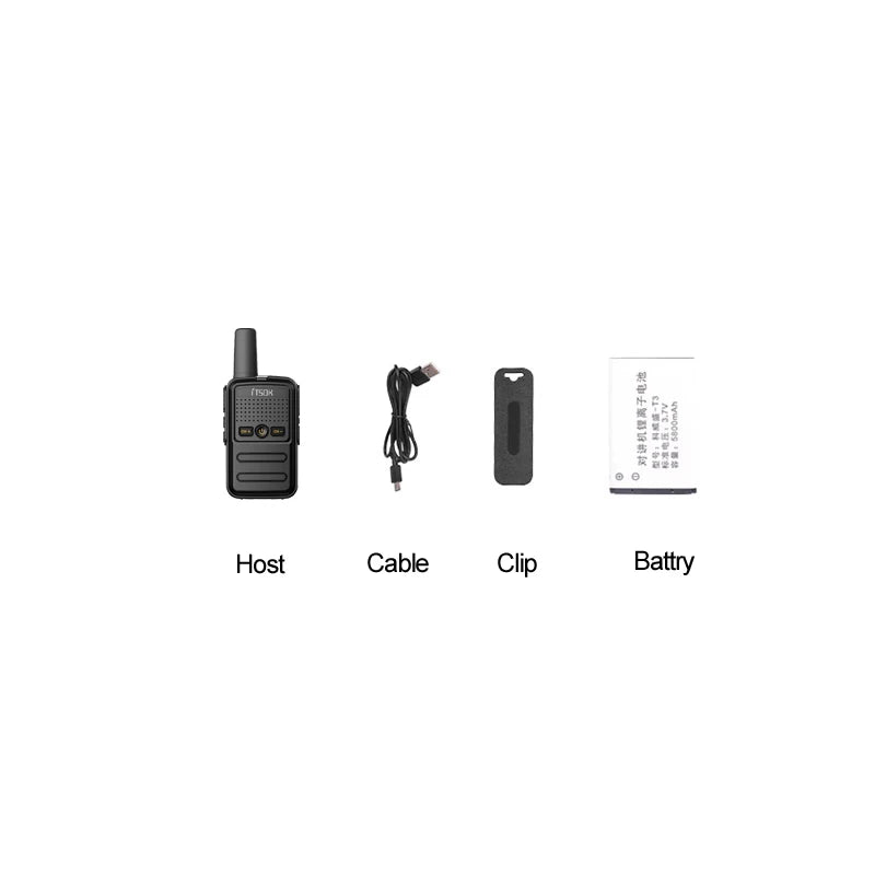 2pcs Mini 1~5 Km Two Way Transceiver Colorful Walkie Talkie Radio
