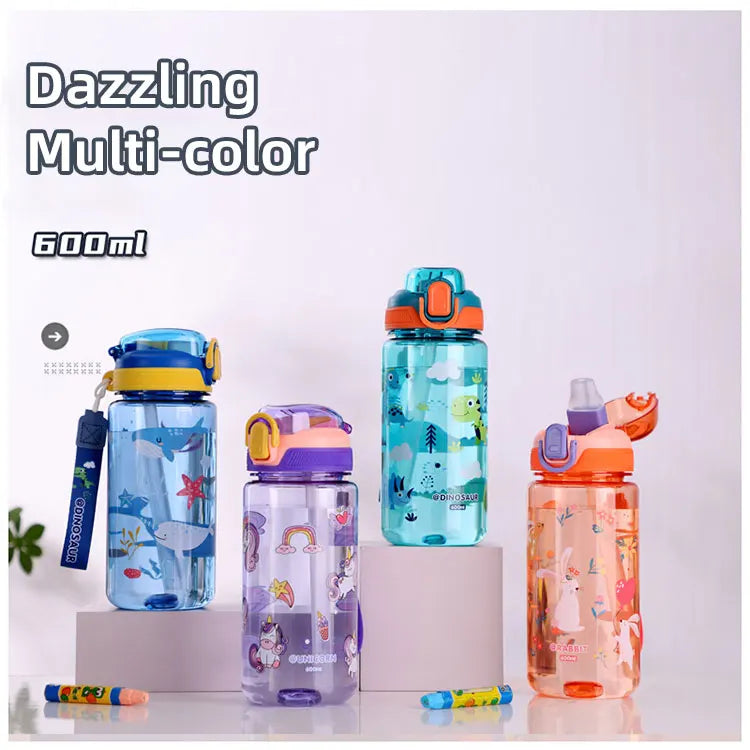 600ml Dinosaur Water Bottle For Kids