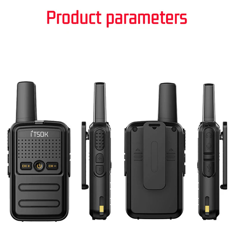 2pcs Mini 1~5 Km Two Way Transceiver Colorful Walkie Talkie Radio