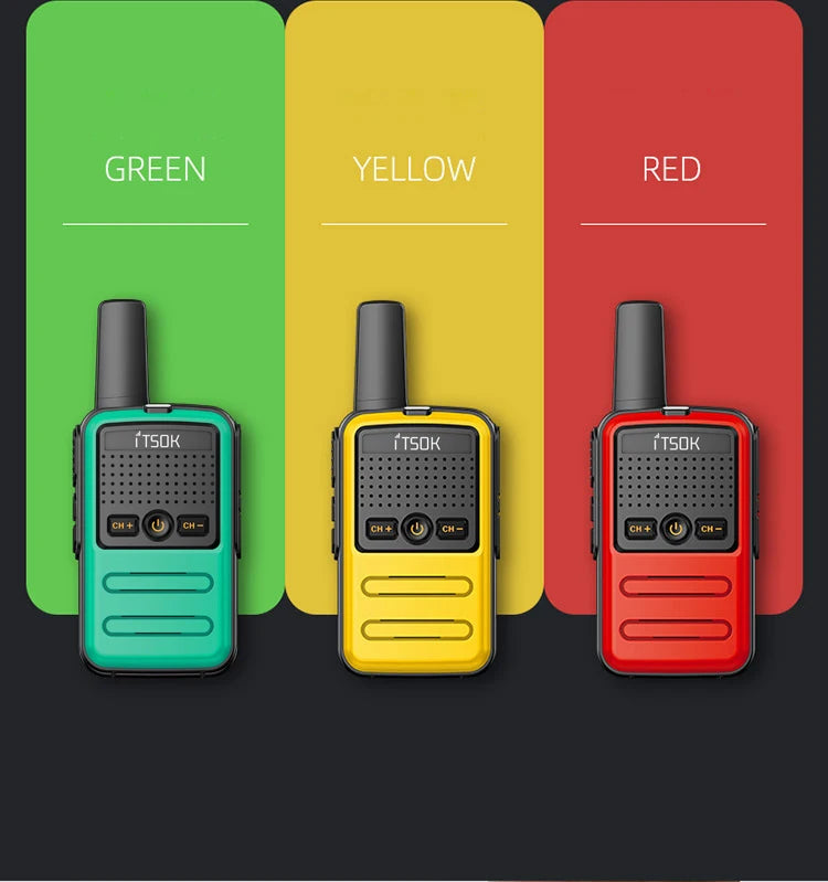 2pcs Mini 1~5 Km Two Way Transceiver Colorful Walkie Talkie Radio