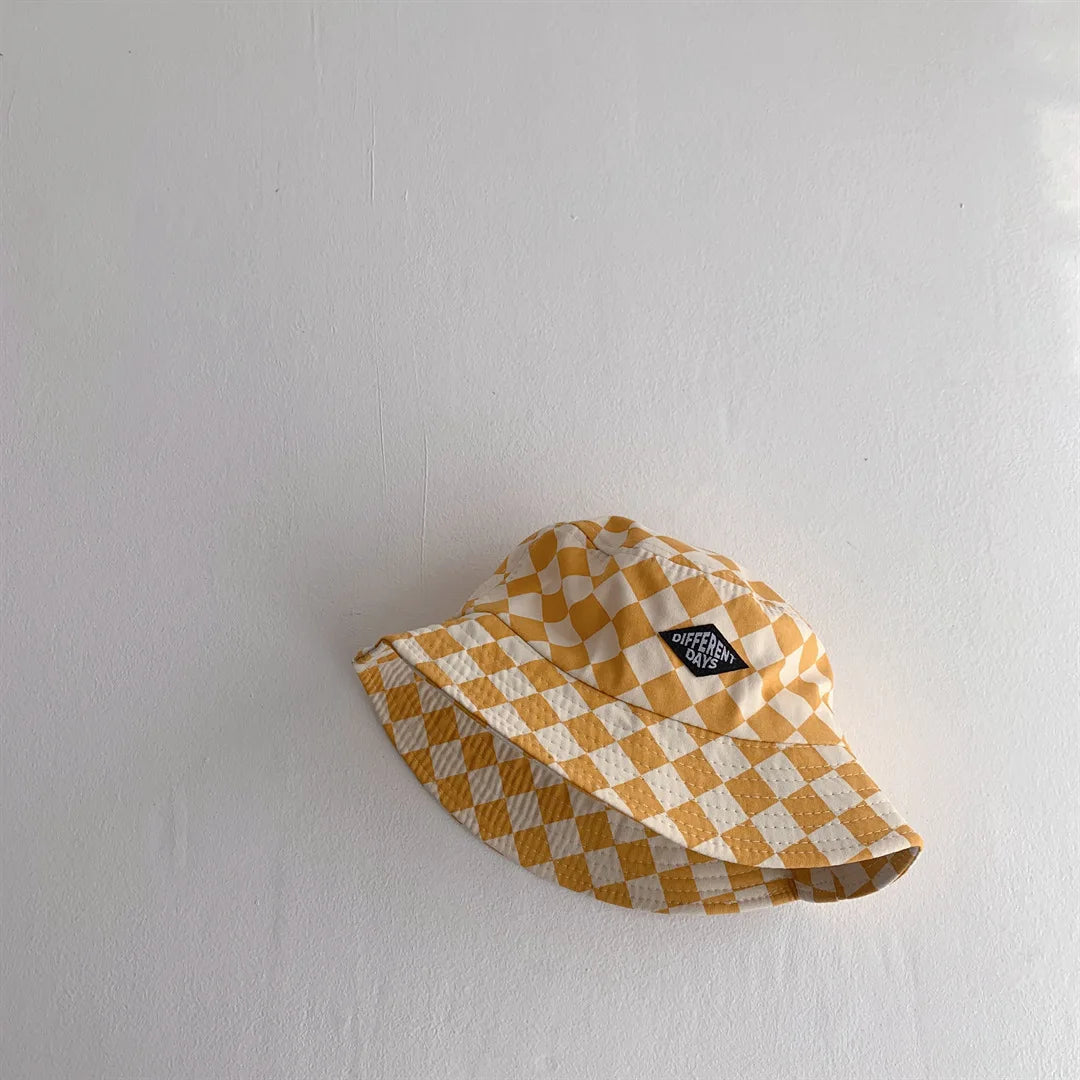 Fashionable Checkerboard Pattern Kids Bucket Hat