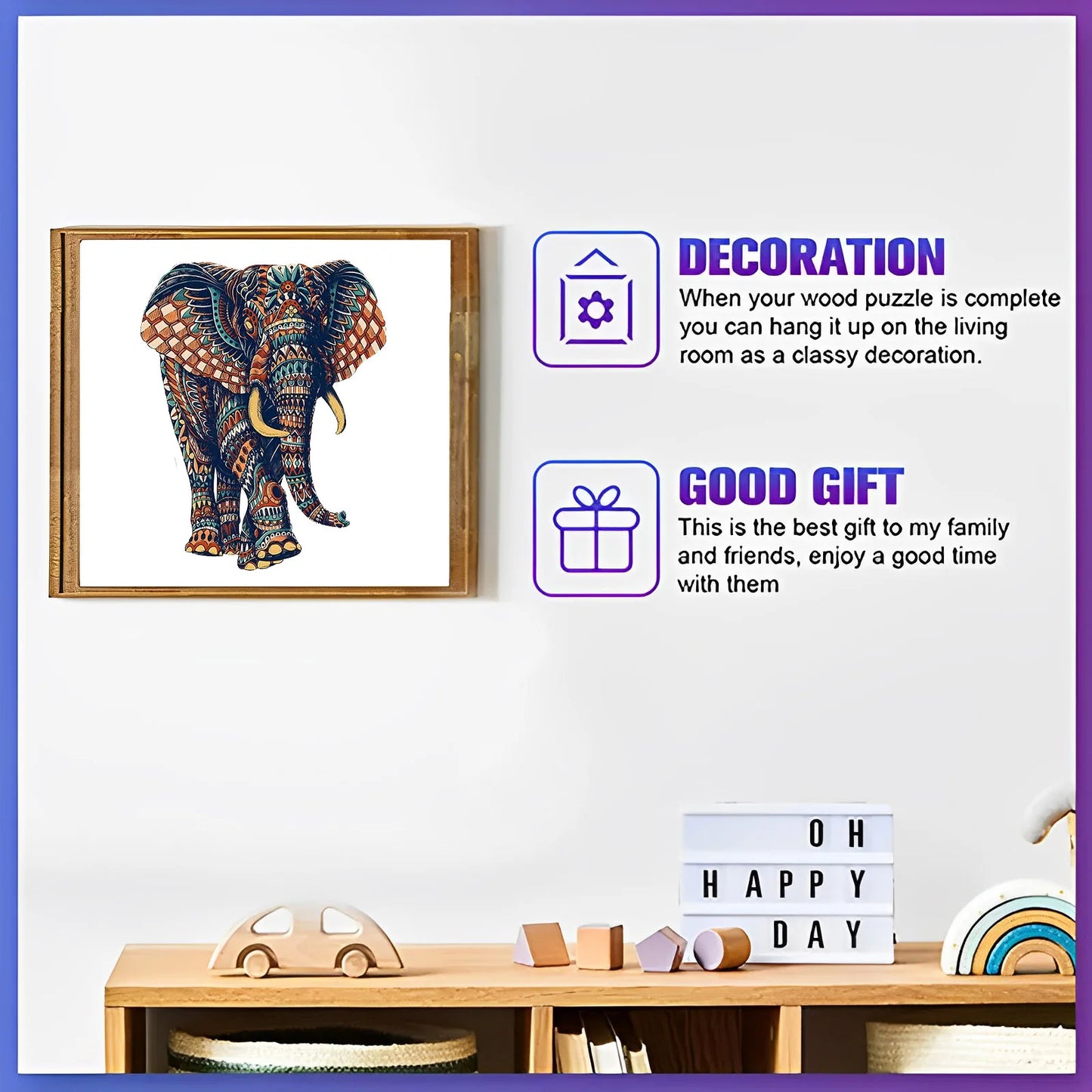 Unique Elephant Wooden Puzzle