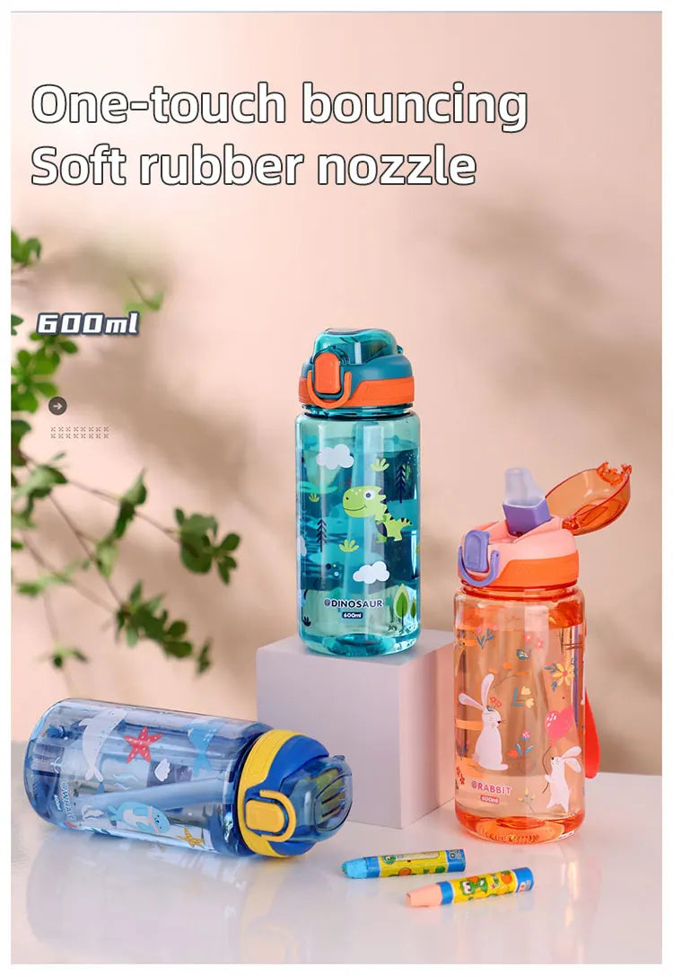 600ml Dinosaur Water Bottle For Kids