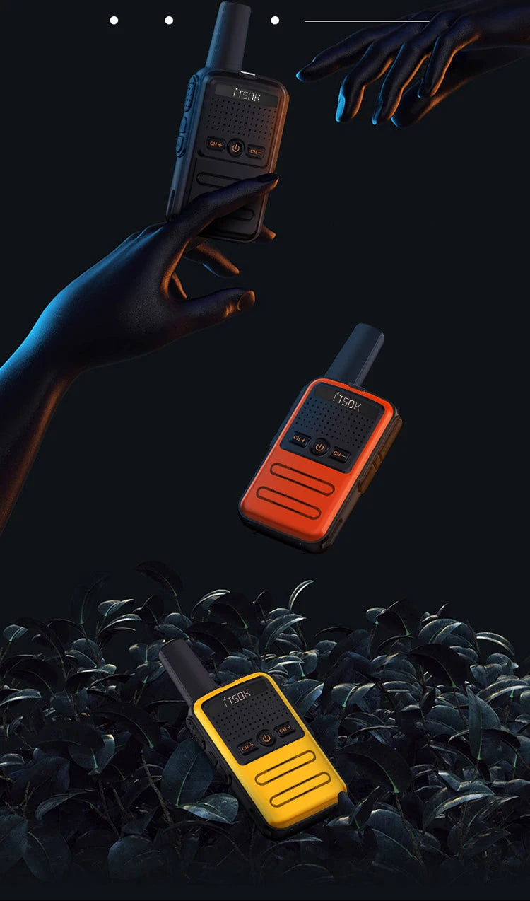 2pcs Mini 1~5 Km Two Way Transceiver Colorful Walkie Talkie Radio