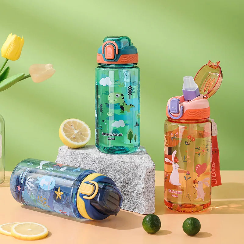 600ml Dinosaur Water Bottle For Kids