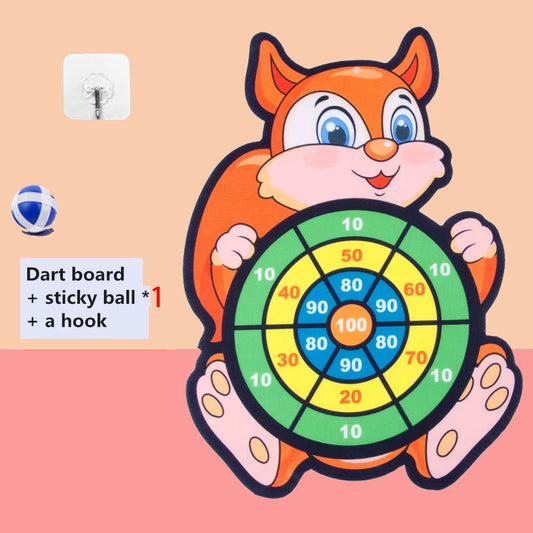 Interactive Cartoon Animal Dart Board Sticky Ball