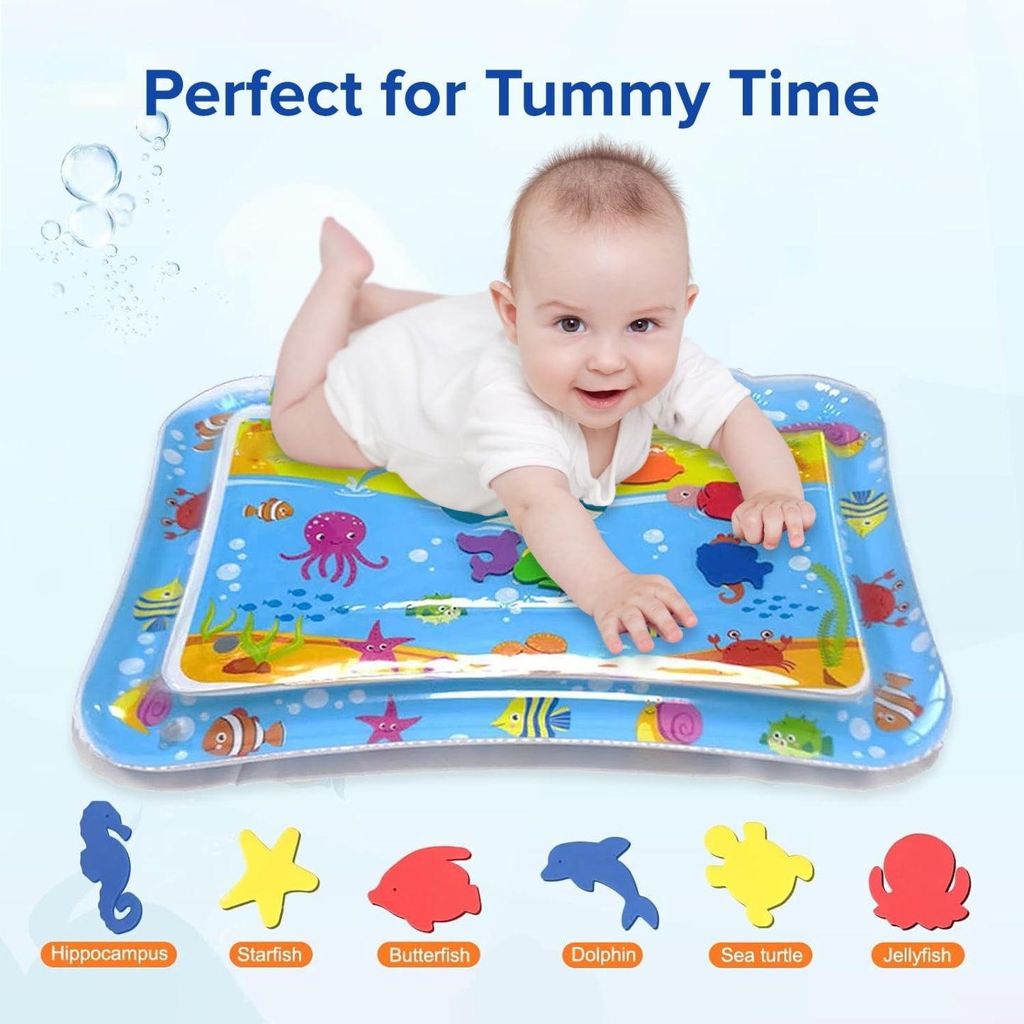 Inflatable Tummy Time Water Play Mat for Babies (Jellyfish)