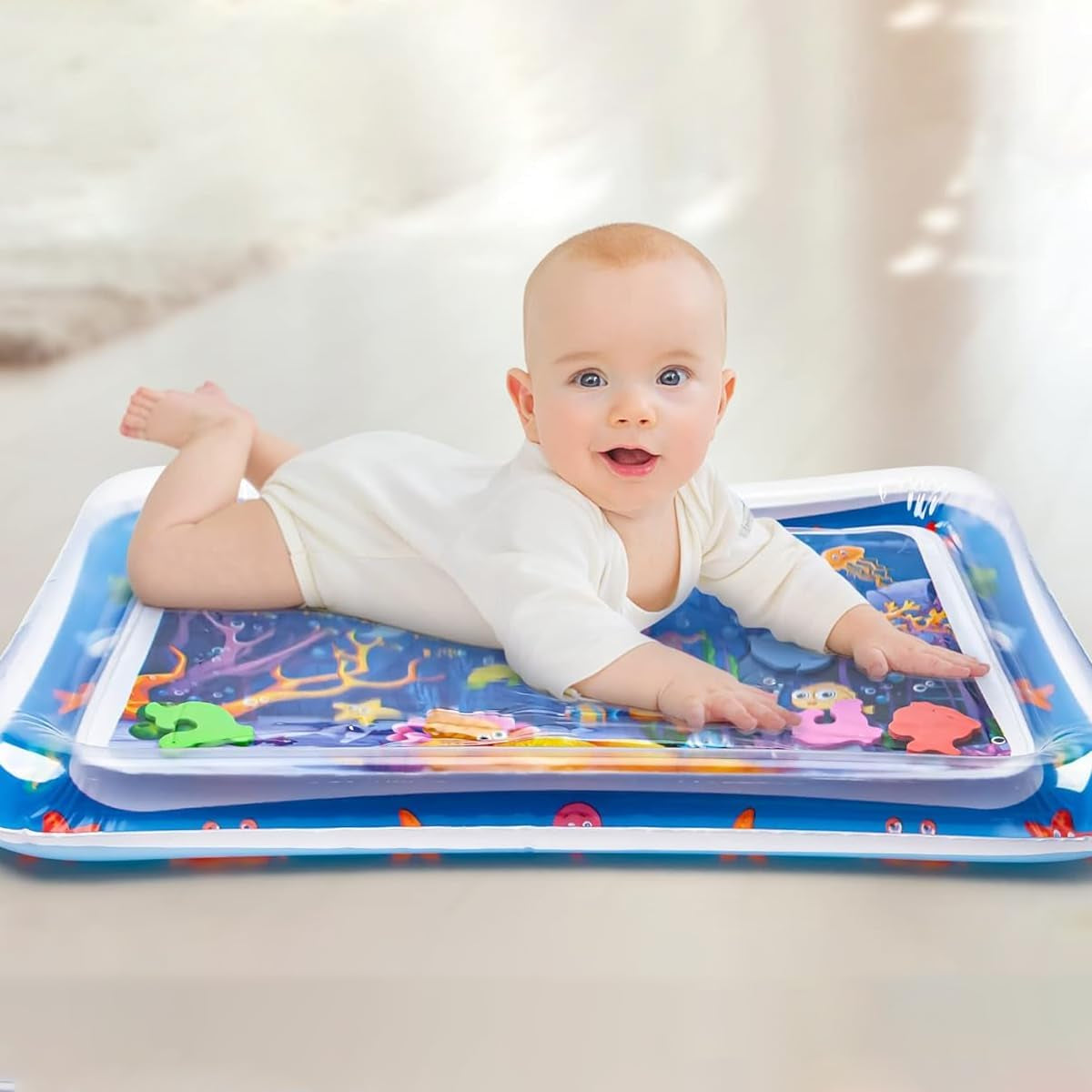 Inflatable Tummy Time Water Play Mat for Babies (Jellyfish)