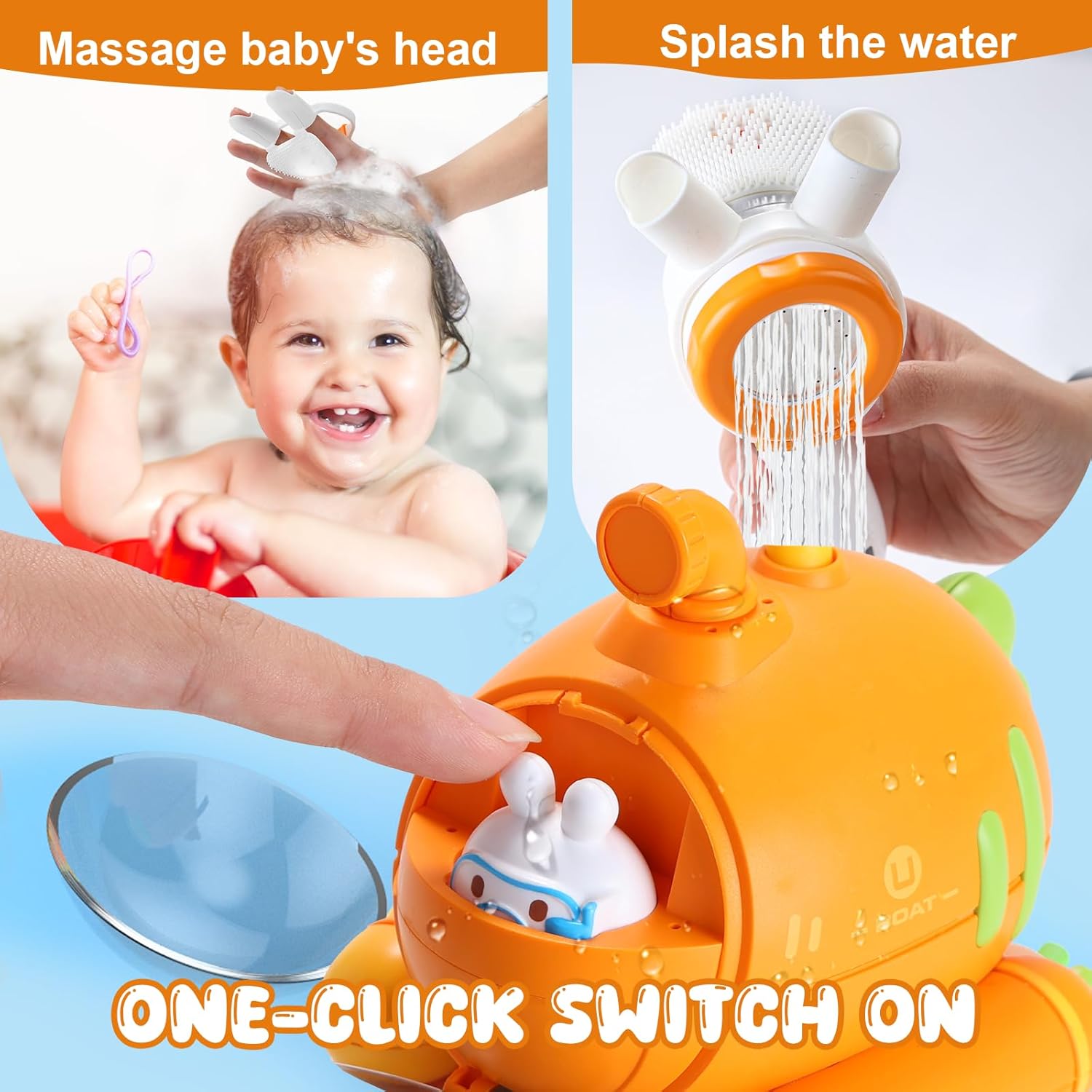 Baby Bath for Toddlers 1-3, Baby Shower Toy, Water Spray Toys,Bathtub Toy for Kids.Baby Sprinklers Toys