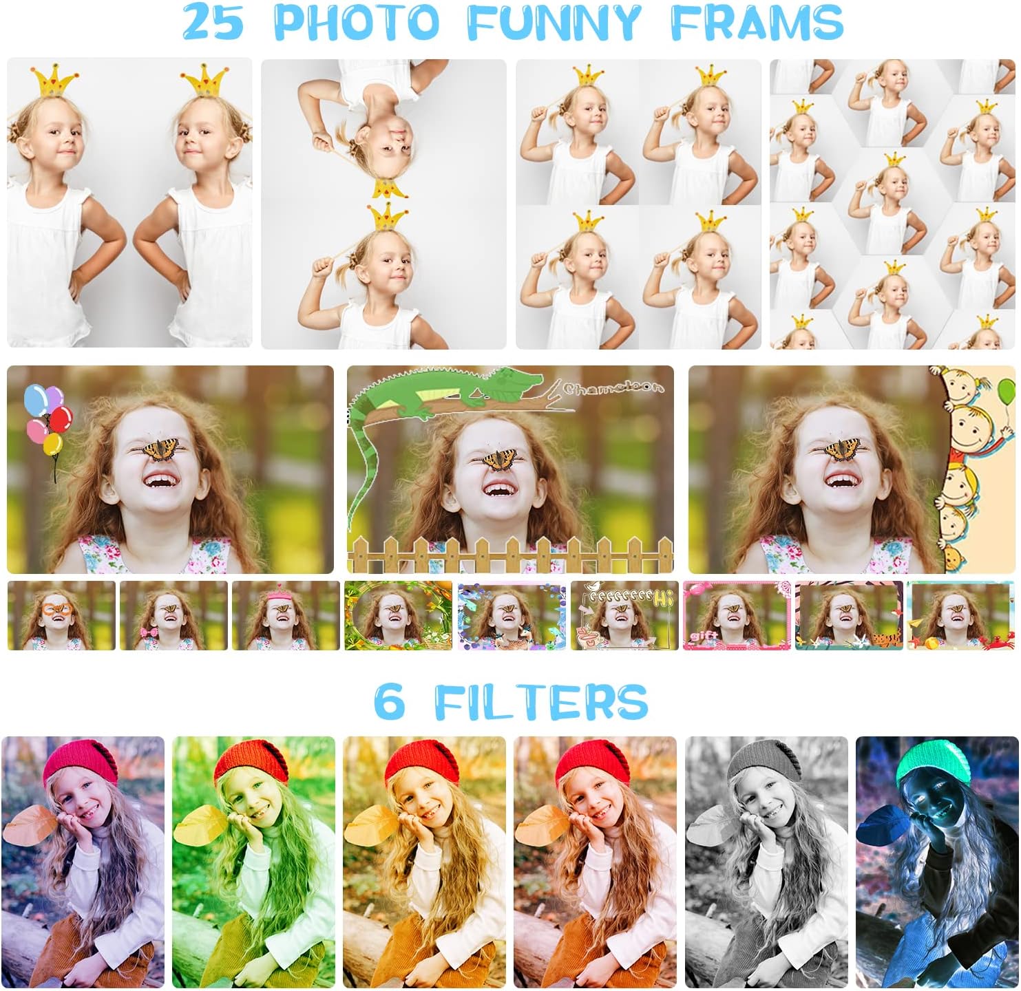 Kid Camera,2.4In IPS Screen Digital Camera,180°Flip Lens