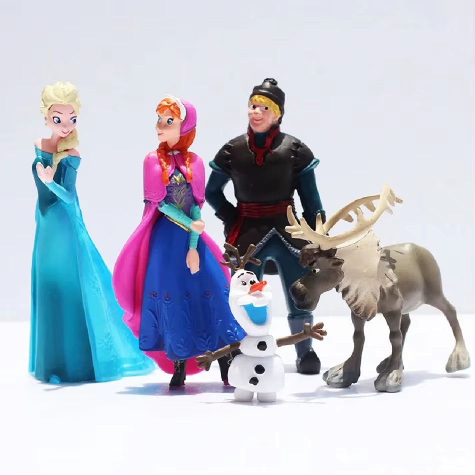 5Pcs/Set Frozen the Snow Queen Princess Anna Elsa Action Figure Kristoff Sven Olaf PVC Model Dolls Collection Birthday Gift Toys