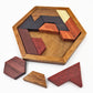 Hexagonal Wooden Puzzles IQ Game Tangram Board 