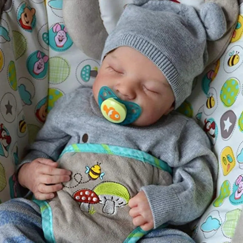 Levi Reborn Baby Realistic Vinyl Body Newborn Finished Hair-Painted Doll 