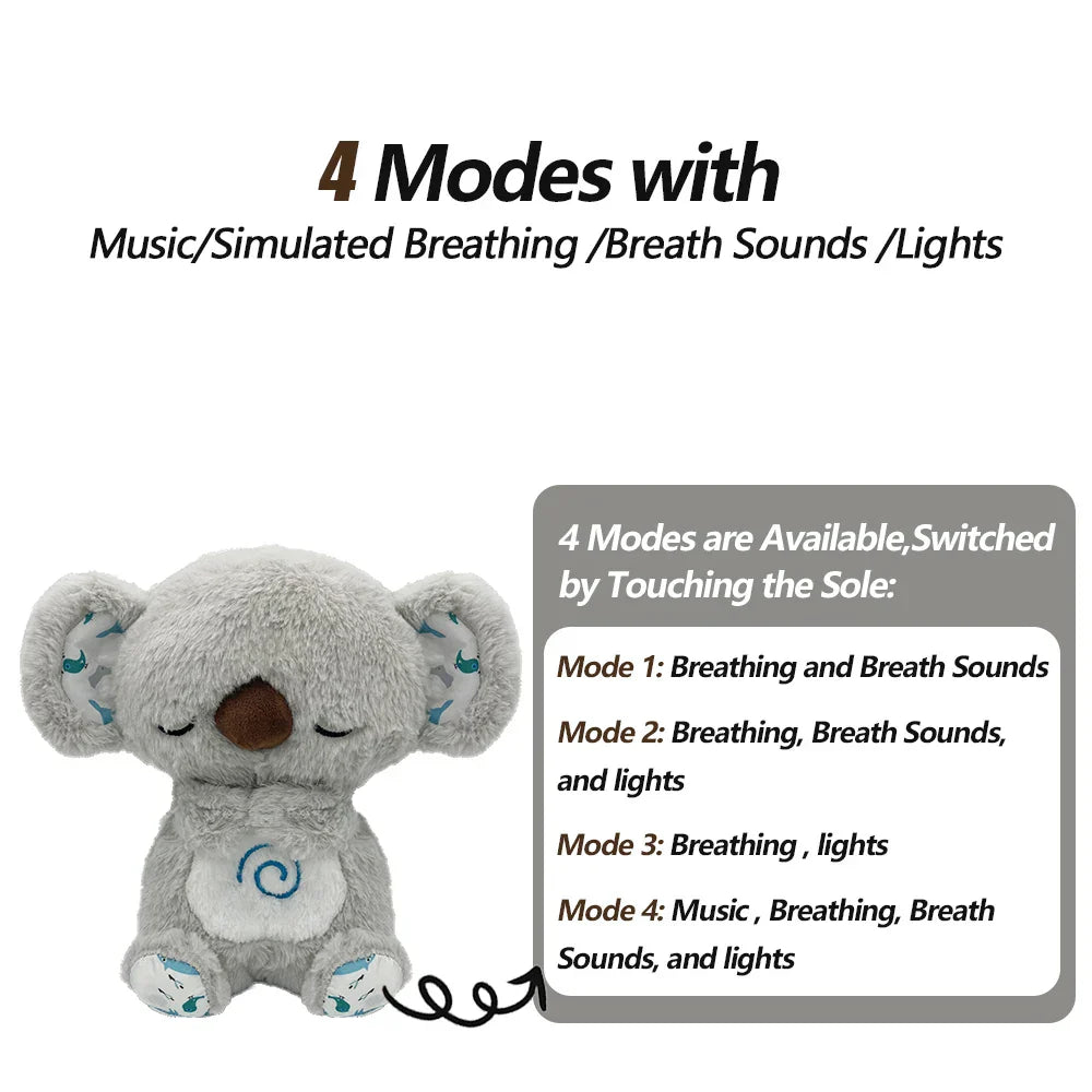 4 Modes Baby Breathing Soothing Elephant Plush Doll Toy 