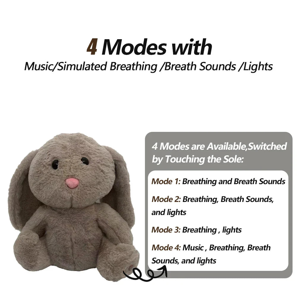 4 Modes Baby Breathing Soothing Elephant Plush Doll Toy 