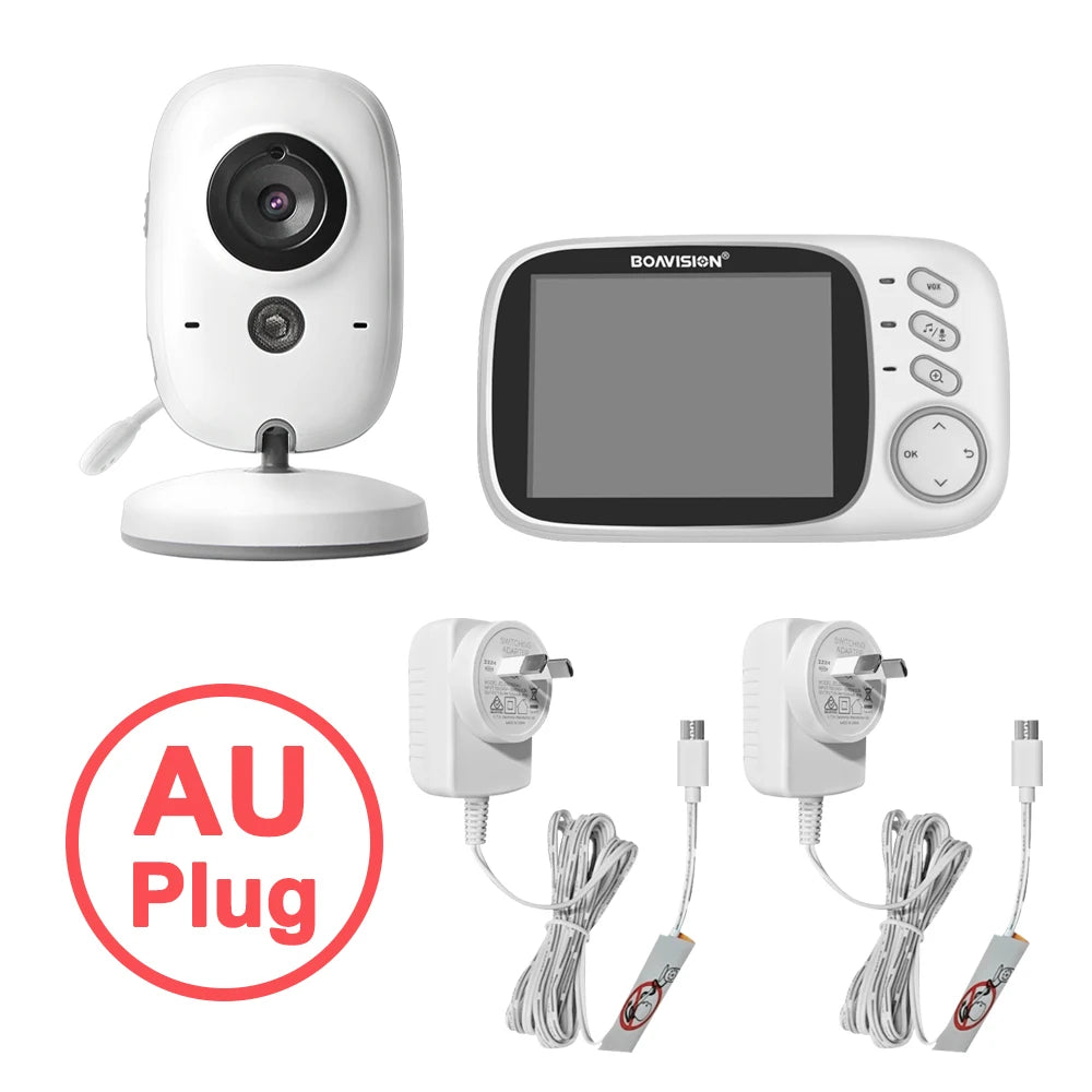 Video Baby Monitor 2.4G Wireless with 3.2 Inches LCD 2 Way Audio Talk Night Vision Surveillance Security Camera Babysitter