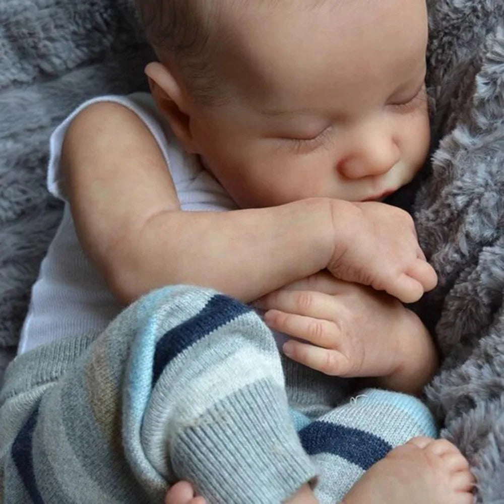 Levi Reborn Baby Realistic Vinyl Body Newborn Finished Hair-Painted Doll 