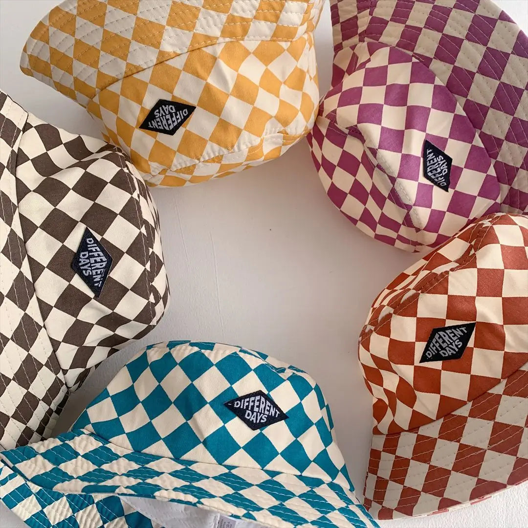 Fashionable Checkerboard Pattern Kids Bucket Hat