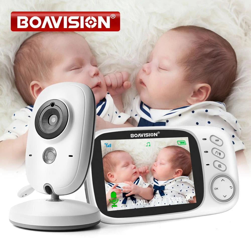 Video Baby Monitor 2.4G Wireless with 3.2 Inches LCD 2 Way Audio Talk Night Vision Surveillance Security Camera Babysitter