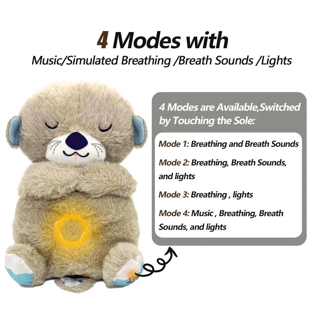 4 Modes Baby Breathing Soothing Elephant Plush Doll Toy 
