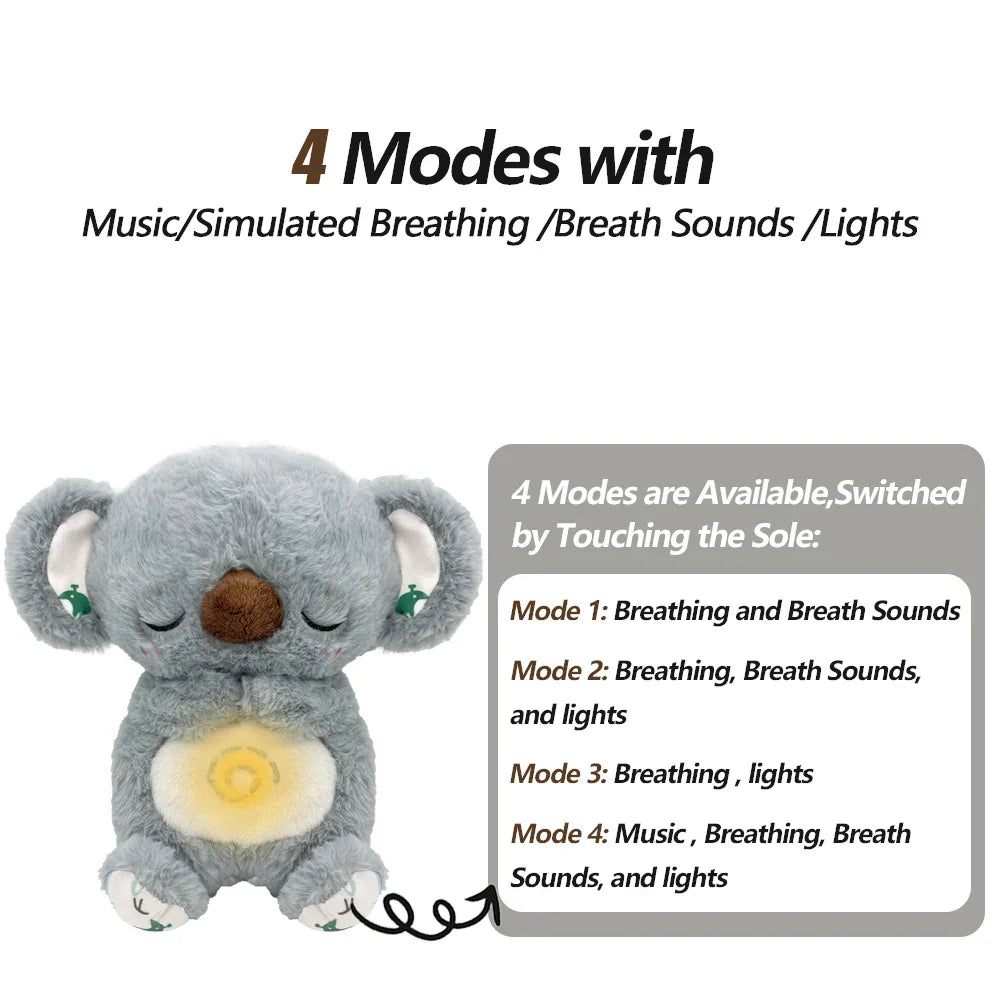 4 Modes Baby Breathing Soothing Elephant Plush Doll Toy 