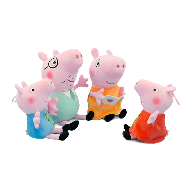 Original Peppa Pig Plush Toys George Holiday Party Decoration Family of 4 Suit Children's Toys Christmas Gifts