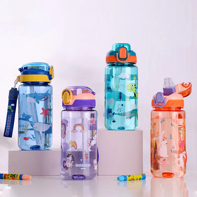 600ml Dinosaur Water Bottle For Kids