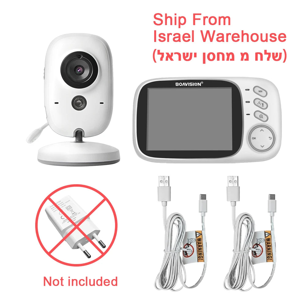 Video Baby Monitor 2.4G Wireless with 3.2 Inches LCD 2 Way Audio Talk Night Vision Surveillance Security Camera Babysitter