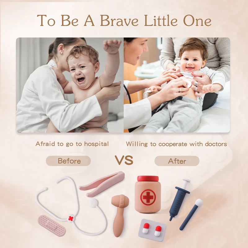 Baby Silicone Medical Toy Tool Doctor Kit 