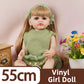 JOYORA 22In 55Cm Full Body Silicone Reborn Baby Doll Realistic Girl Dolls Unpainted DIY Blank Baby Realistic Girl Baby Toy