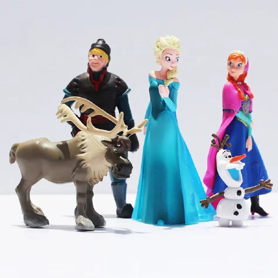 5Pcs/Set Frozen the Snow Queen Princess Anna Elsa Action Figure Kristoff Sven Olaf PVC Model Dolls Collection Birthday Gift Toys