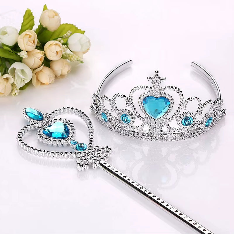 Anime  Frozen Princess Snowflake Glowing Magic Wand Glowing Sound Magic Toys Elsa Anna Dolls Cosplay Prop Girl Kids Gifts